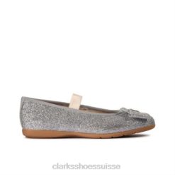 arc de danse en cuir argenté jnr f fit clarks unisexe N6R8B4676 Clarks cuir argenté
