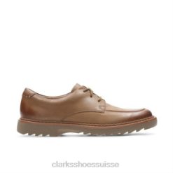 asher grove jnr f fit clarks en cuir beige unisexe N6R8B4990 Clarks cuir beige