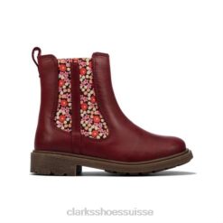 astrol orinf f fit clarks cuir cerise unisexe N6R8B4557 Clarks cuir cerise