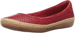 Ballerines plates Danelly Adiradanelly Adira pour femme en cuir rouge Clarks femmes N6R8B695 Clarks cuir rouge