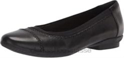 Ballerines Sara pour femmes en cuir noir Clarks femmes N6R8B462 Clarks Cuir noir
