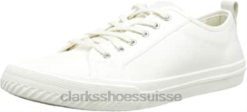baskets à lacets roxby pour hommes en toile blanche Clarks Hommes N6R8B839 Clarks toile blanche