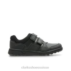 blake street inf g fit clarks en cuir noir enfants N6R8B4878 Clarks Cuir noir