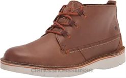 botte chukka mi-eastford pour hommes en cuir beige foncé clarks Hommes N6R8B1294 Clarks cuir beige foncé