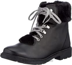 Botte de neige Clarks Astrol Hiker K en cuir noir pour fille enfants N6R8B2571 Clarks Cuir noir