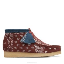 botte wallabee brique paisley brique paisley clarks Hommes N6R8B5702 Clarks motif cachemire en brique