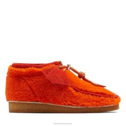 botte wallabee en laine orange clarks en laine orange Hommes N6R8B6644 Clarks laine orange