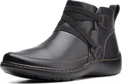 Bottines Cora Blossom en cuir noir Clarks pour femmes femmes N6R8B1219 Clarks Cuir noir