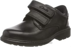 Chaussures d'uniforme scolaire Clarks noires Remi Pace T pour garçon, coupe large enfants N6R8B152 Clarks Cuir noir