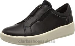 Clarks - Baskets Layton Rae en cuir bleu marine pour femme femmes N6R8B537 Clarks cuir marine