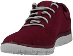 Clarks - Baskets Tunsil Ace rouges pour hommes Hommes N6R8B12 Clarks rouge