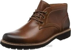 Clarks Batcombe Lo Boot en cuir marron foncé pour homme Hommes N6R8B1360 Clarks cuir beige foncé