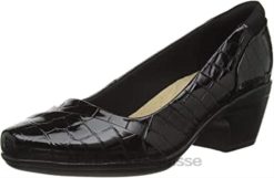 Clarks Black Croc Chaussures habillées pour femme Emily Alexa femmes N6R8B2129 Clarks croco noir