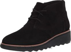 Clarks - Bottines Sharon Hop pour femmes en daim noir femmes N6R8B690 Clarks Suède noir