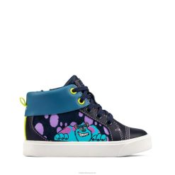 Clarks City Scare T en cuir bleu marine enfants N6R8B3848 Clarks cuir marine