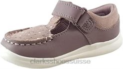 clarks crest moc chaussures en cuir pour tout-petits rose enfants N6R8B1019 Clarks