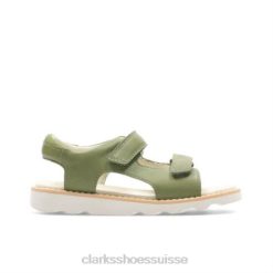 Clarks Crown Root Jnr G Fit en cuir kaki unisexe N6R8B4859 Clarks cuir kaki