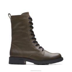 Clarks cuir olive foncé style orinoco 2 cuir olive foncé femmes N6R8B5257 Clarks cuir olive foncé