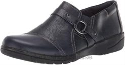 Clarks - Escarpins Cheyn Fame en cuir bleu marine pour femmes femmes N6R8B1737 Clarks cuir marine