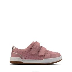 Clarks Fawn Solo T en cuir rose clair enfants N6R8B3792 Clarks cuir rose clair