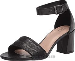 clarks femmes jocelynne cam sandales à talons noir intérêt cuir combi femmes N6R8B2882 Clarks