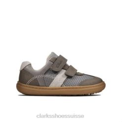 Clarks Flash Metra FST G Fit en cuir gris foncé unisexe N6R8B4955 Clarks cuir gris foncé