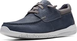 clarks gorwmoc nubuck marine unisexe N6R8B866 Clarks nubuck bleu marine