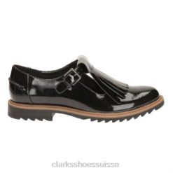 clarks griff mia noir verni femmes N6R8B3882 Clarks vernis noir