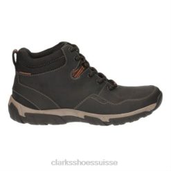 Clarks - Haut Walbeck en cuir imperméable noir Hommes N6R8B4553 Clarks cuir imperméable noir