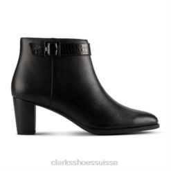 clarks kayl60 botte cuir noir femmes N6R8B4210 Clarks Cuir noir