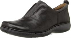 Clarks - Mocassins à enfiler Un Spirit en cuir noir pour femme femmes N6R8B1740 Clarks Cuir noir