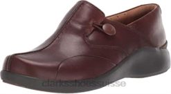 Clarks - Mocassins unloop 2 walk en cuir marron foncé pour fille enfants N6R8B2809 Clarks cuir beige foncé