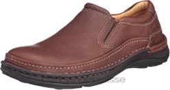 Clarks Nature Easy Loafer pour homme en cuir mahoga ny Hommes N6R8B2378 Clarks cuir d'acajou
