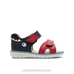 clarks roam scale fst g fit cuir marine/rouge unisexe N6R8B4866 Clarks cuir bleu marine/rouge