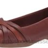 Clarks Sara Clover Ballerines plates en cuir mahoga ny pour femme femmes N6R8B1882 Clarks