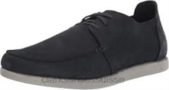 Clarks Shacre Lite Low Oxford en nubuck bleu marine pour hommes Hommes N6R8B448 Clarks nubuck bleu marine