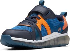 clarks spark flash ko bleu combinaison de matériaux baskets garçons enfant enfants N6R8B480 Clarks