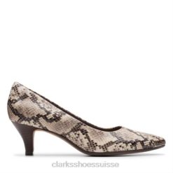 clarks taupe serpent textile linvale jerica femmes N6R8B4033 Clarks textile serpent taupe