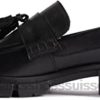clarks teala mocassin chaussures en cuir noir unisexe N6R8B2739 Clarks