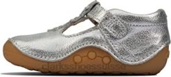 Clarks Ti Ny F Lower Enfant Argent Cuir Filles Pre Walker Chaussures Argent enfants N6R8B2906 Clarks argent