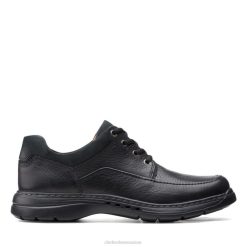 Clarks Un Brawley Lace en cuir noir Hommes N6R8B6739 Clarks Cuir noir
