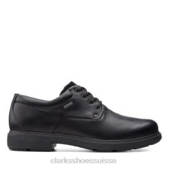Clarks Un Tread Lo GTX 2 en cuir noir Hommes N6R8B4472 Clarks Cuir noir