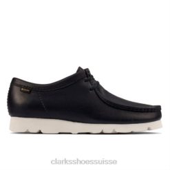 Clarks Wallabee GTX en cuir bleu marine Hommes N6R8B4409 Clarks cuir marine