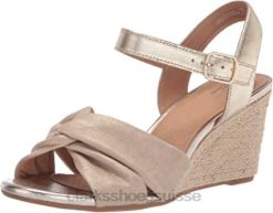 combi cuir textile naturel margee femme sandale compensée beth clarks femmes N6R8B2948 Clarks combinaison cuir textile naturel