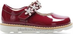 couronne pétale enfant en bas âge cerise brevet cuir enfants mary jane chaussures 6 g cerise clarks enfants N6R8B1388 Clarks