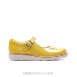 couronne saut jnr f fit jaune faible brevet clarks unisexe N6R8B4742 Clarks vernis jaune