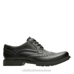 curington aile clarks cuir noir Hommes N6R8B4469 Clarks Cuir noir