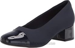 escarpin marilyn sara pour femme en textile verni bleu marine femmes N6R8B656 Clarks combi textile vernis marine