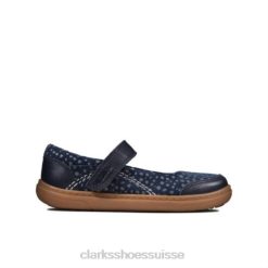 flash stripe inf g fit clarks cuir marine unisexe N6R8B4733 Clarks cuir marine