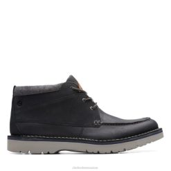 haut Clarks Eastford en cuir noir en cuir noir Hommes N6R8B6616 Clarks Cuir noir